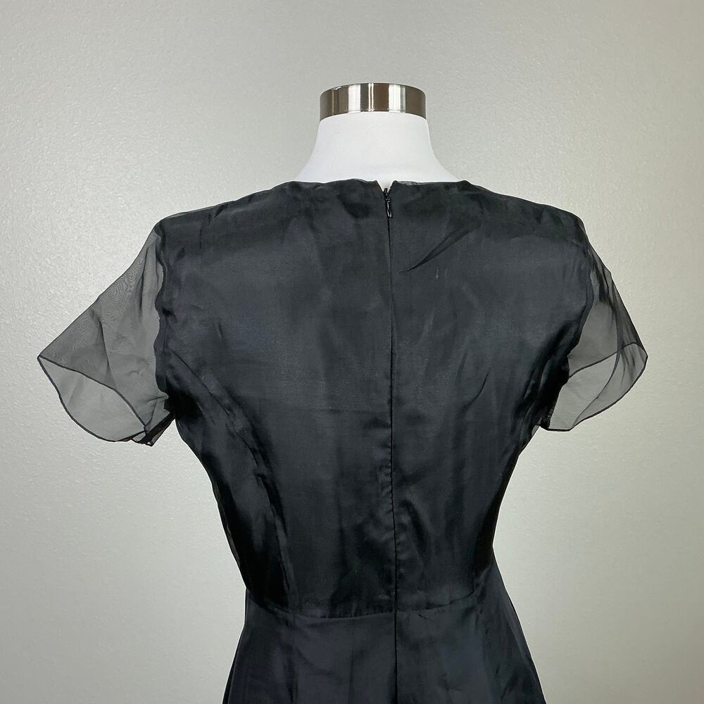 Sachin & Babi Beaded Chiffon Fit and Flare Cocktail Dress Black Size 8 - Picture 10 of 13